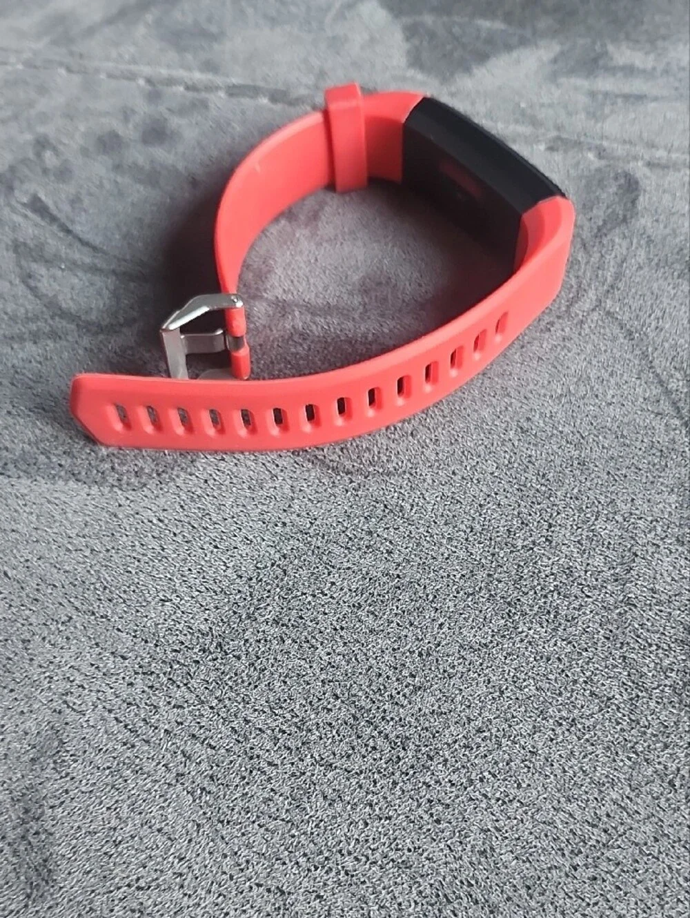 Red Fitness Tracker Wristband with Black Display